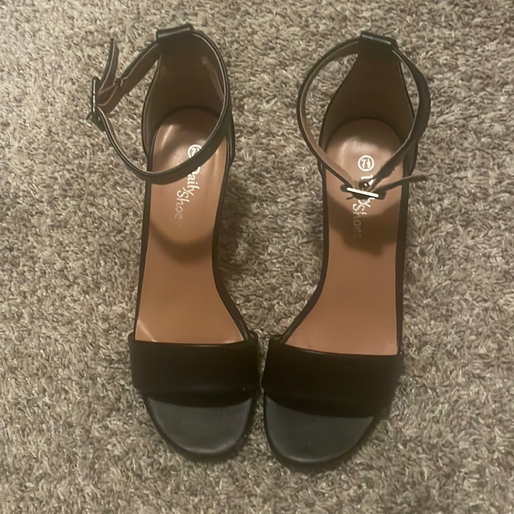 Black heels with ankle strap